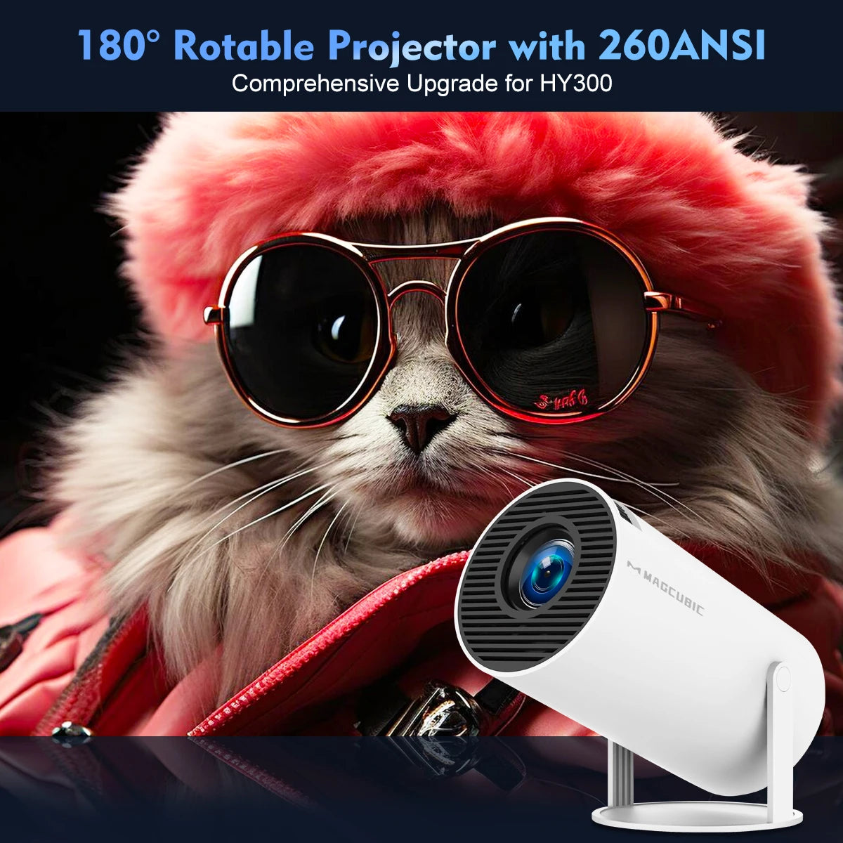 Projector HY300 Pro 4K Android 11 Dual Wifi6 260ANSI All winner H713 BT5.0 1080P 1280*720P Home Cinema Outdoor Projector