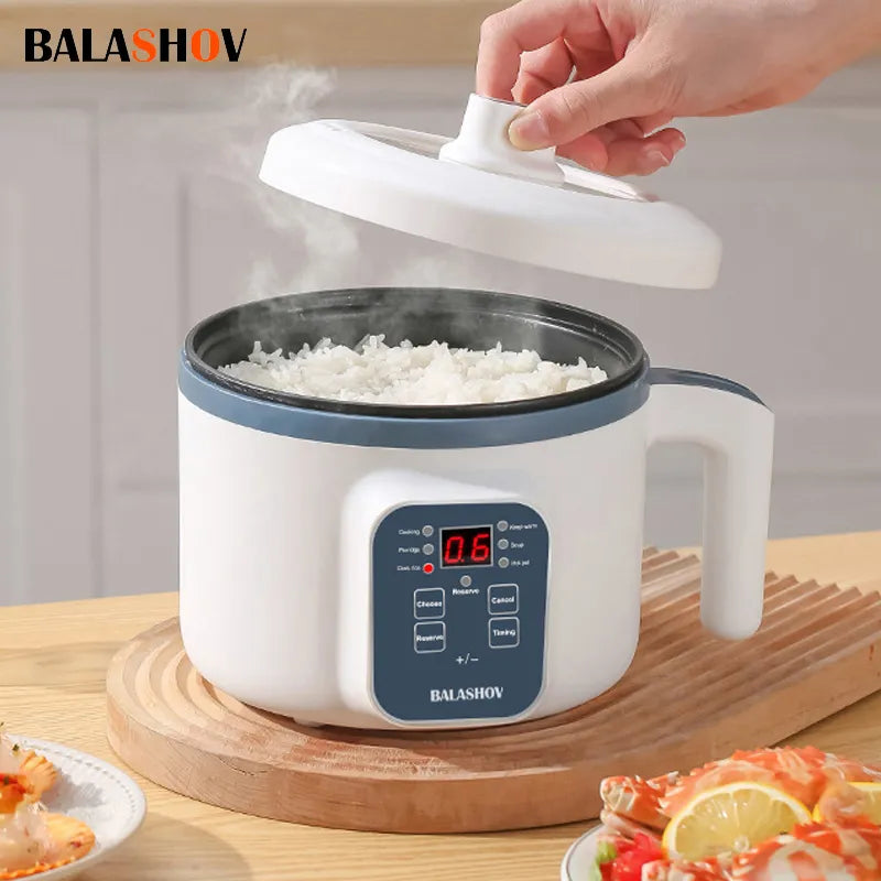 220V Electric Rice Cooker & Multi Cooker, Non-Stick Hotpot Pan for 1-2 People