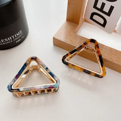 Geometric Acetate Alloy Metal Hair Claw Clip