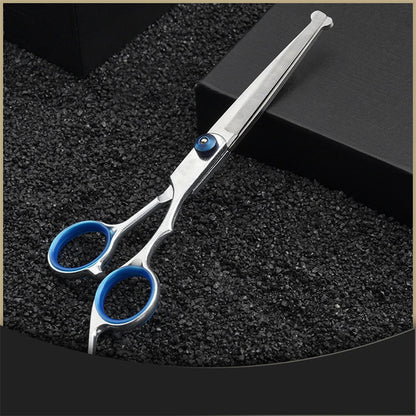 Ensemble de ciseaux de toilettage pour chiens droits et courbes en acier inoxydable 