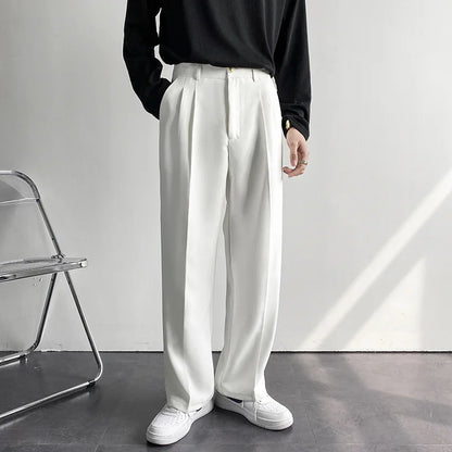 Trendy Korean Business Casual Wide-Leg Pants