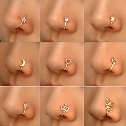 1 x Kupfer-Piercing-Nasenklammer für Damen