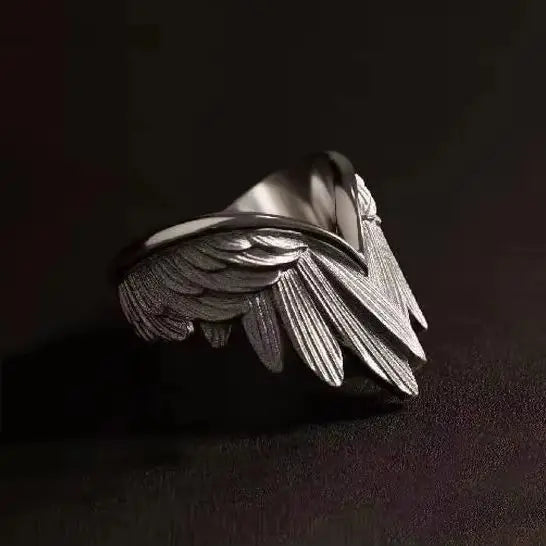 Unisex Gothic Adjustable Angel Wings Ring