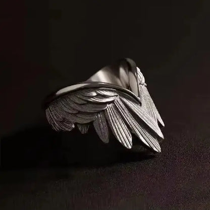 Unisex Gothic Adjustable Angel Wings Ring