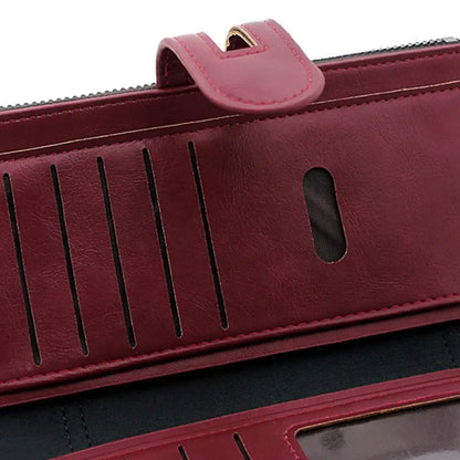 Lange Geldbörse aus PU-Leder für Damen – Clutch mit mehreren Kartenfächern