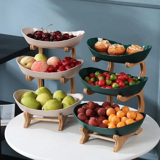 Partitioned Wooden Dinnerware Set Candy and Fruit Bowls