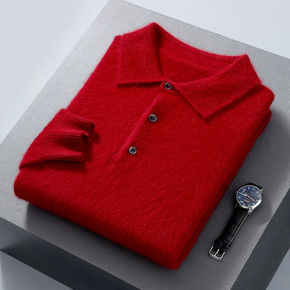 Men's Sweater Polo Neck - Knitted Sweater