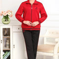 Big red top + black pants