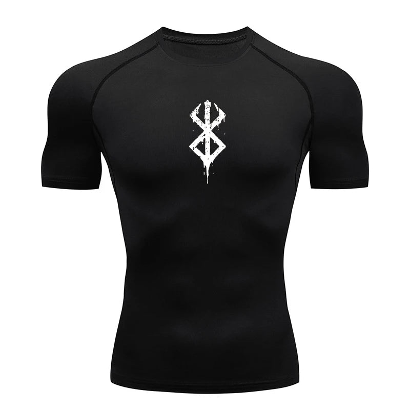 Kurzarm-Kompressionsshirt für Herren – Sportliches Rashguard-T-Shirt für Fitnessstudio und Training