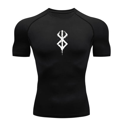 Kurzarm-Kompressionsshirt für Herren – Sportliches Rashguard-T-Shirt für Fitnessstudio und Training