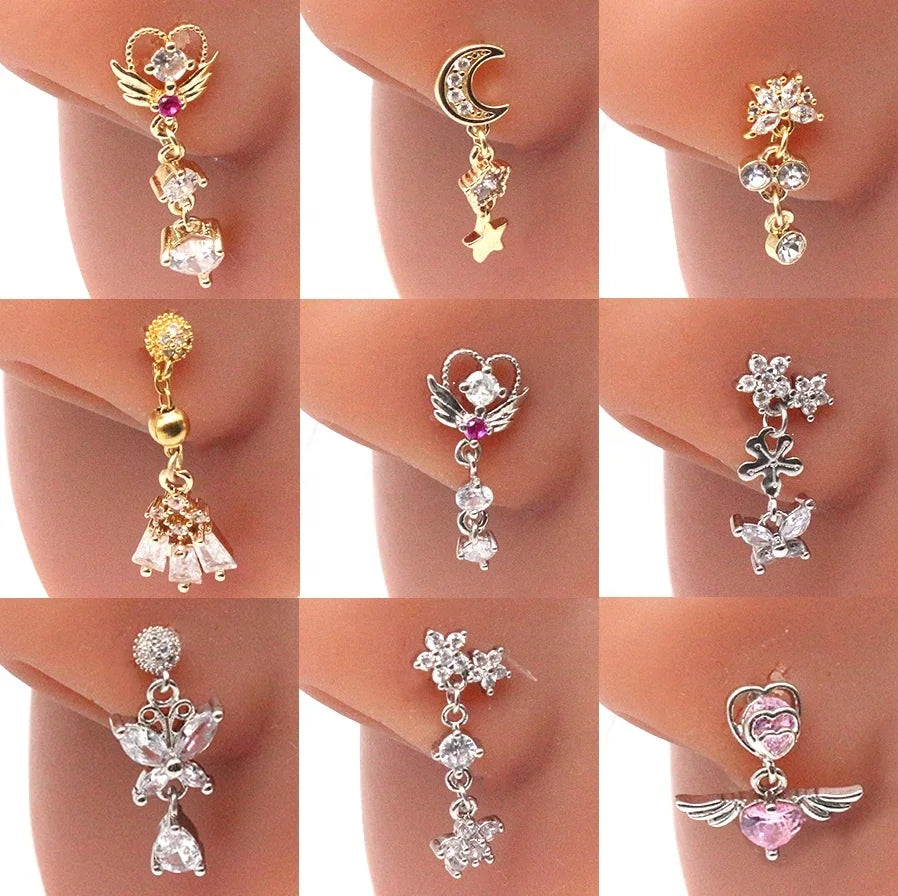 Elegant Butterfly Dangle Nose Ring for Women