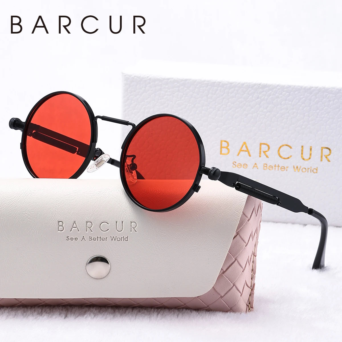 Unisex Steampunk UV400 Retro Round Sunglasses