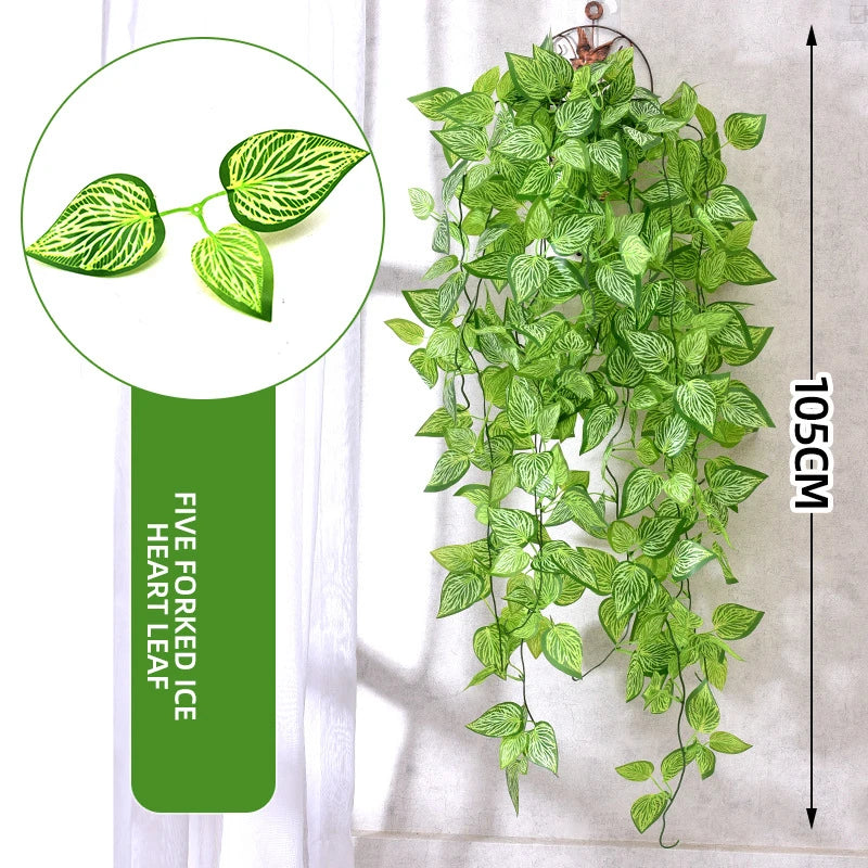 Artificial Hanging Plant Fake Ivy Leaves Vine Porch Garden Pot Indoor Outdoor Decor