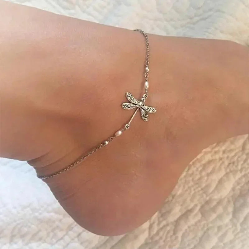 Charm-Fußkettchen „Little Dragonfly“ für Damen