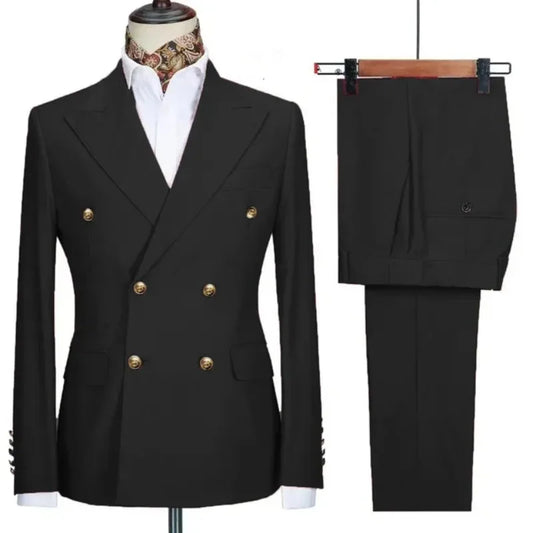 Men's Notched Lapel Embroidery Formal Wedding Suits