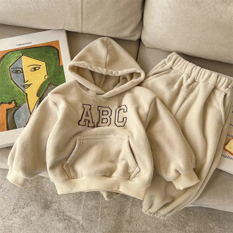 Winter Hooded Sweater + Fleece Pants for Boys and Girls