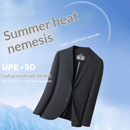 Men's Lightweight Summer Ice Silk Outdoor Blazer