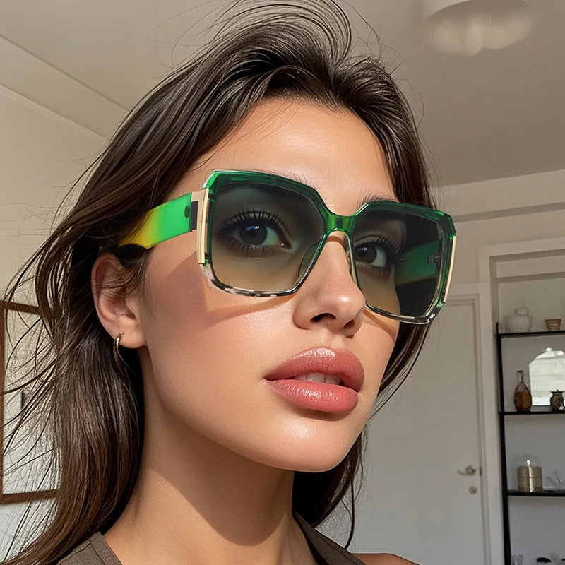 Women's Anti Reflective UV400 Square Gradient Sunglasses