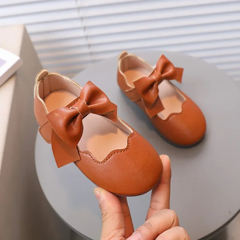 Toddler Girls Leather Casual Shoes – Non-Slip Kids Walking Shoes