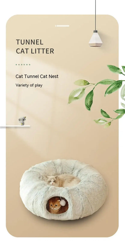 Tunnel de nid chaud pliable pour animaux de compagnie