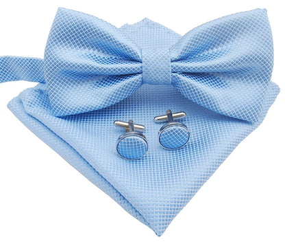 Men's Formal Pocket Square Cufflinks Polyester Bowtie