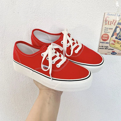 Spring Candy Color Classic Platform Canvas Shoes Women's Sneakers