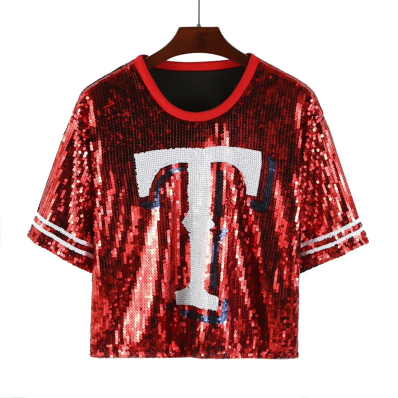 Robe en jersey de football cowboy à sequins pour femme