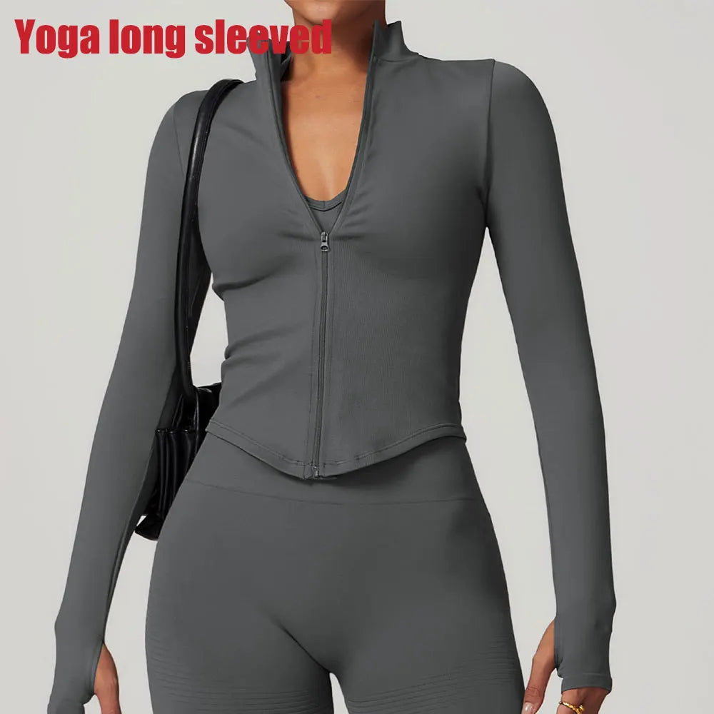Veste de sport moulante respirante à séchage rapide pour la course, le yoga et la salle de sport