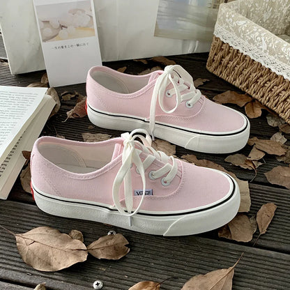 Frühling Candy Color Classic Plateau Canvas Schuhe Damen Sneakers