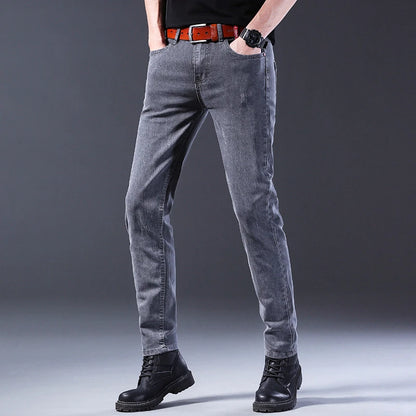 Men Korean Style Middle Waist Jeans