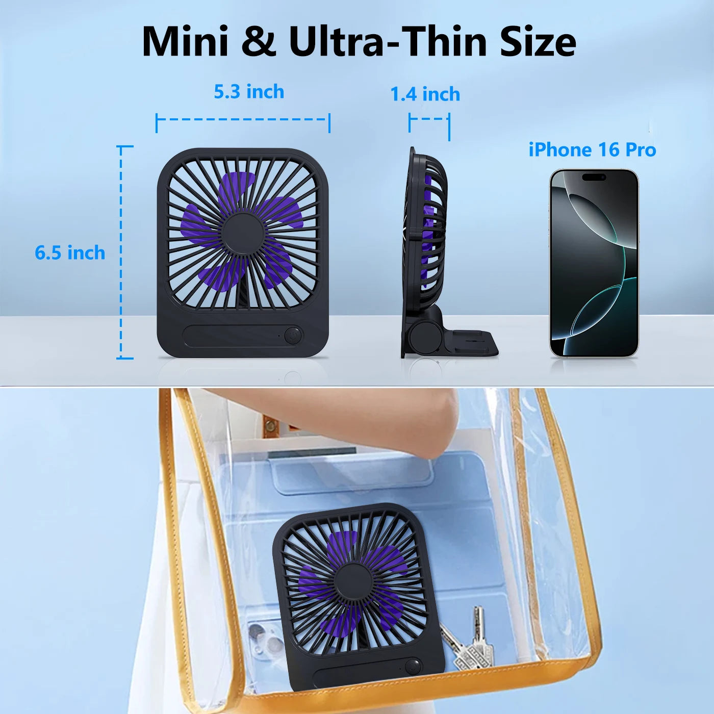 USB Rechargeable Indoor Toilet Wall Fan