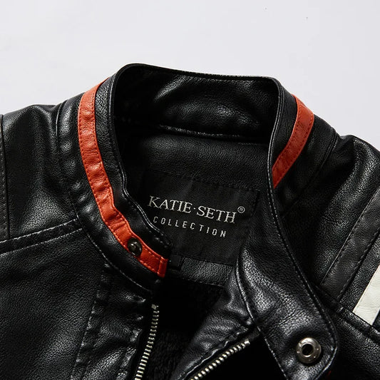 Stylish Slim Fit PU Leather Motorcycle Jacket