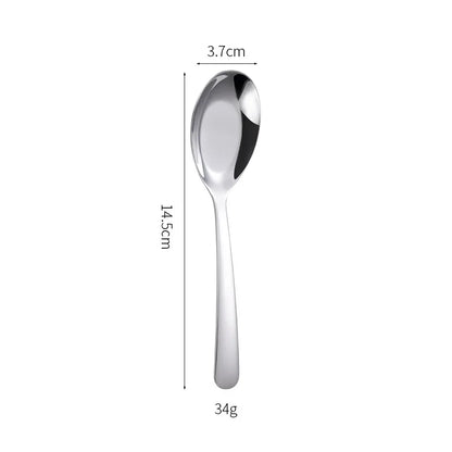 stainless steel flat spoon thickened eating spoon.