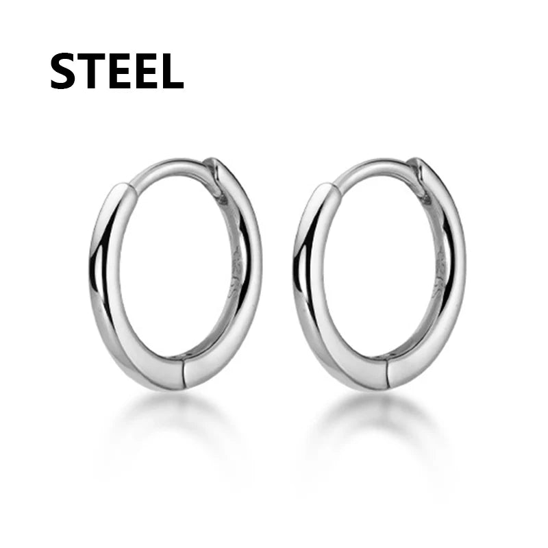 Boucles d'oreilles à tige en bois et acier inoxydable pour hommes, 1 paire