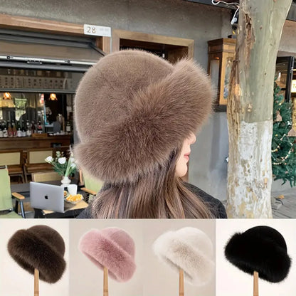 Mongolian Style Warm Fur Hat Women - Ear Protection Windproof Thick Snow Hat