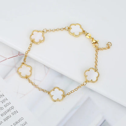 Gold-Plated Hollow Plum Blossom Double-Sided anklet Bracelet