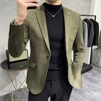 Blazer aus Hirschlederfleece für Herren - Slim Fit