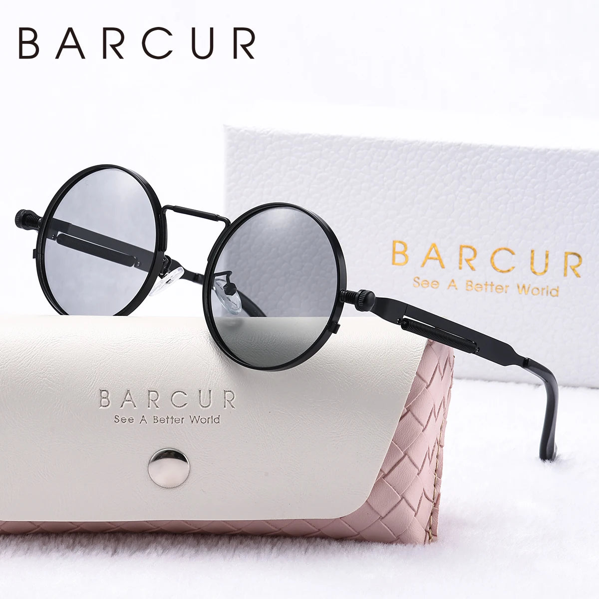 Unisex Steampunk UV400 Retro Round Sunglasses