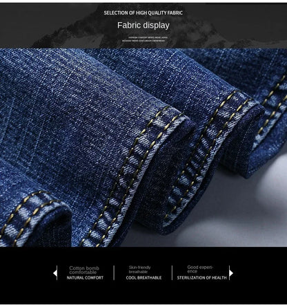 Men's Smart Straight Regular Blue Stretch Denim Jeans