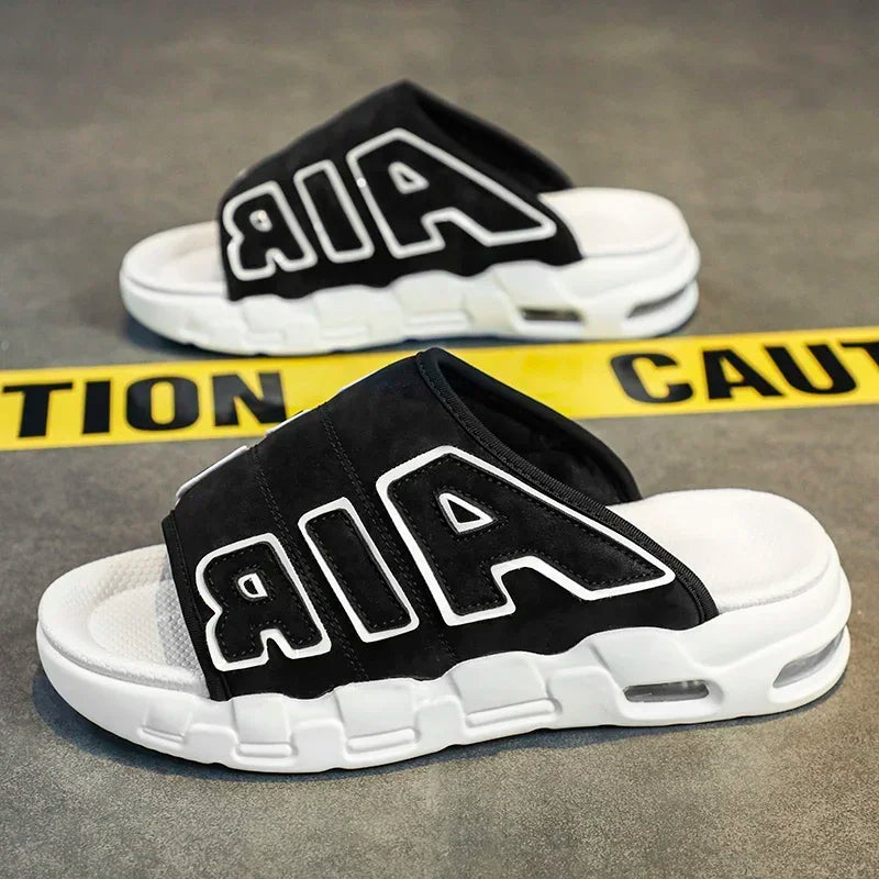 Platform Slides Cool Black Slide Cartoon Pattern Slippers