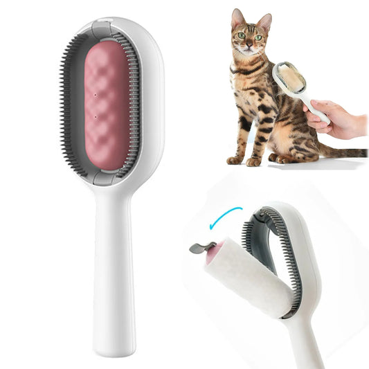 Peigne de nettoyage Double face pour chat, épilateur de poils de chat, brosse de toilettage pour animaux de compagnie
