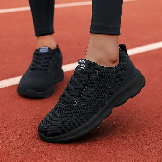 Women’s Running Shoes Lightweight Breathable Mesh Sneakers Lace-Up Casual Walking Sports Trainers