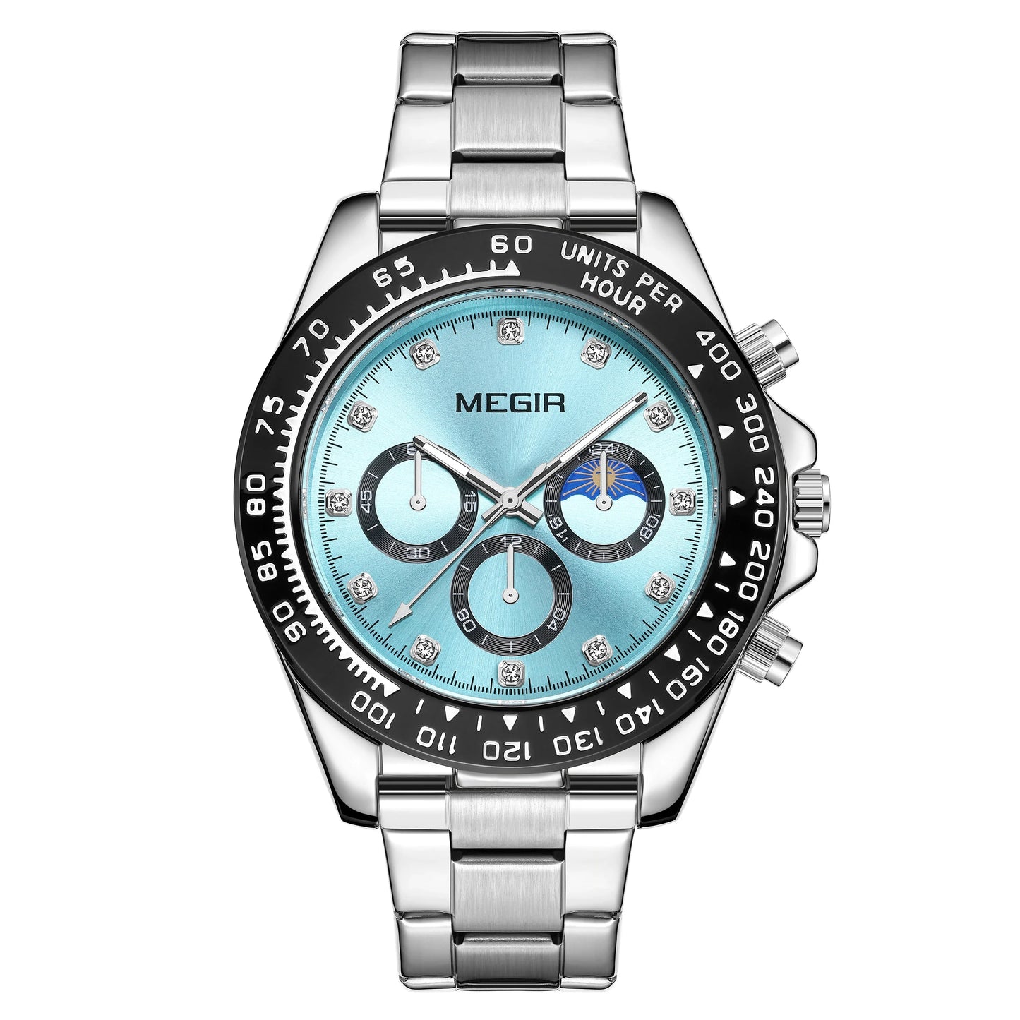 Herren-Quarzuhr aus Edelstahl – Wasserdichte Outdoor-Sportarmbanduhr mit Leuchtzifferblatt