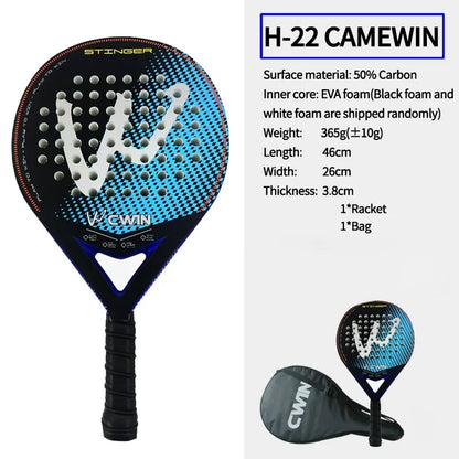 Raquette professionnelle souple en EVA pour adultes, en fibre de carbone. 