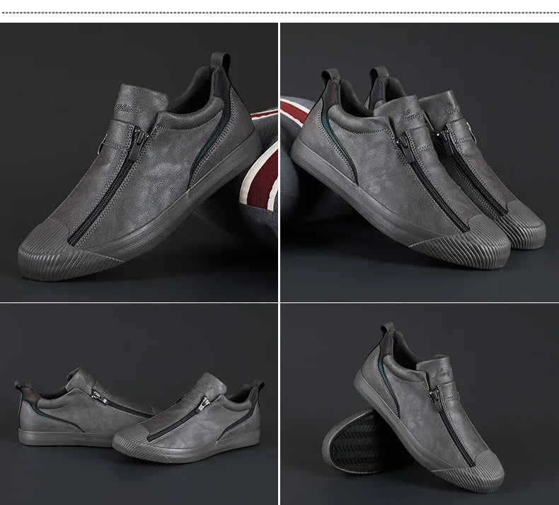 Men's Trendy Sneakers - Leather Soft Sole Men Shoes