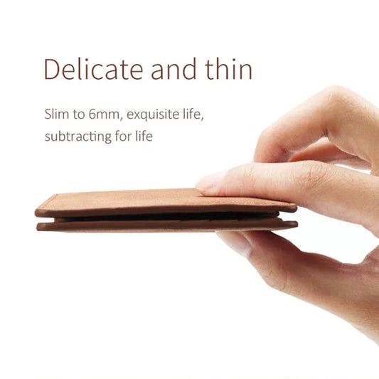 Men's Minimalist Leather Wallet With Coin Pocket