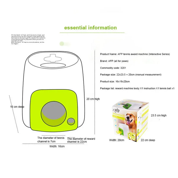 Automatic dog tennis ball launcher console