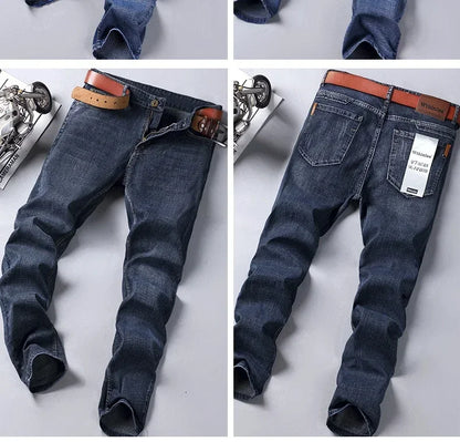 Men's Smart Straight Regular Blue Stretch Denim Jeans
