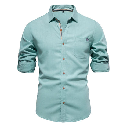 Long Sleeve Turn-down Collar Men's Shirts