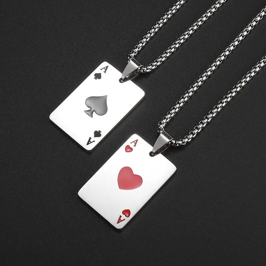 Collier de couple – Pendentif rectangulaire simple en acier inoxydable pour homme, bijoux de fête décontractés